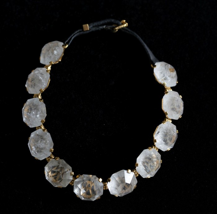 Necklace, rock crystal, gold-plated brass, leather, Louis Vuitton, 2011