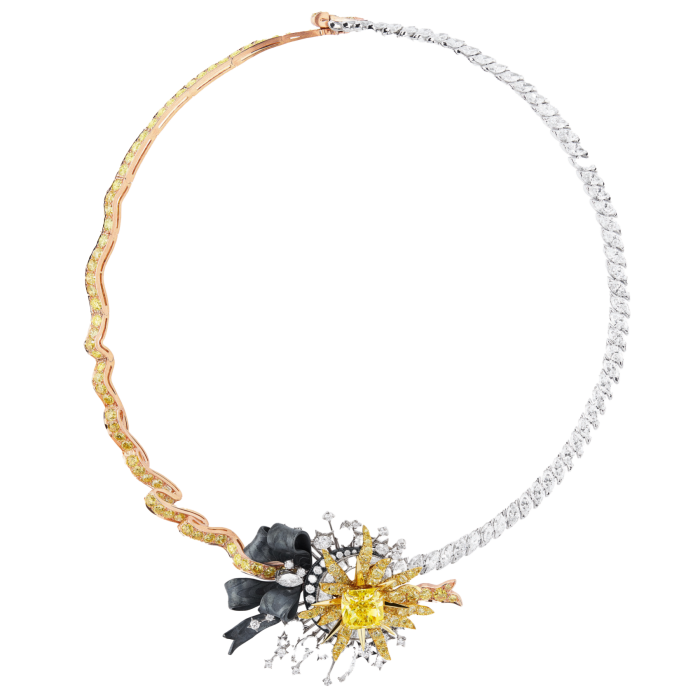 Dior Joaillerie yellow-, white- and pink-gold, silver, diamond and yellow-diamond Dior à Versailles Salon D’Apollon necklace, POA