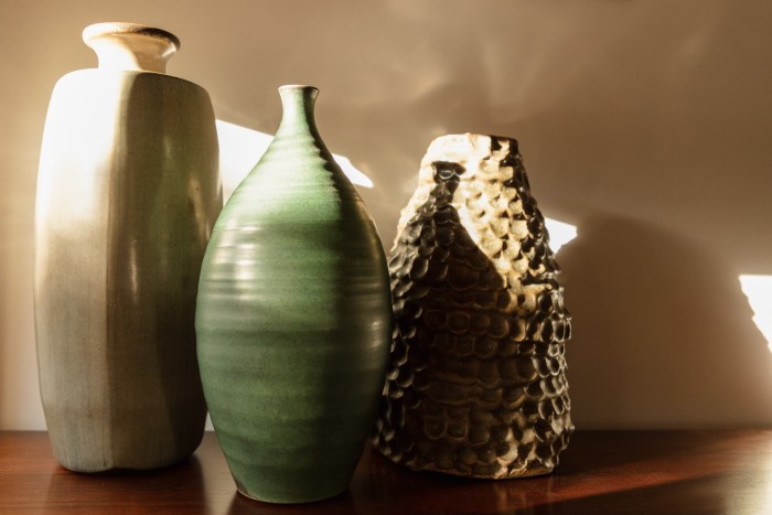 Pieces from Welch’s pottery collection, which she has amassed over 20 years