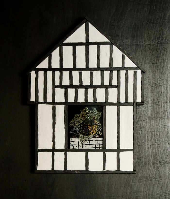 Cabbage Solar, by Aaron Angell, in its Tudor doll’s-house frame by Frame London