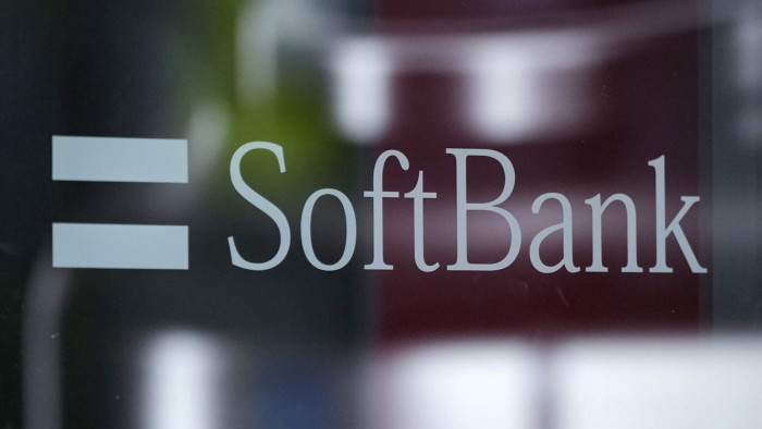 SoftBank logo displayed on a glass door
