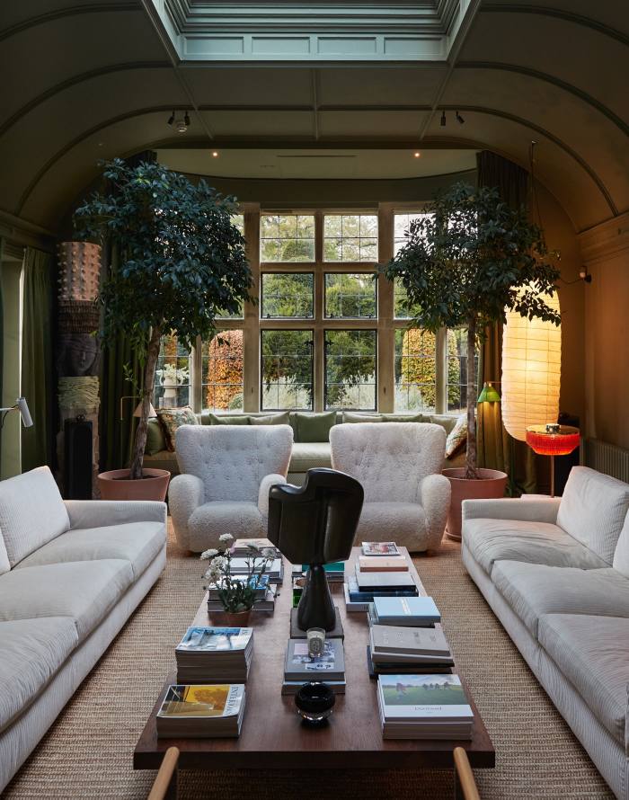 Märta Blomstedt sheepskin chairs and Vincent van Duysen for Arflex sofas in the living room