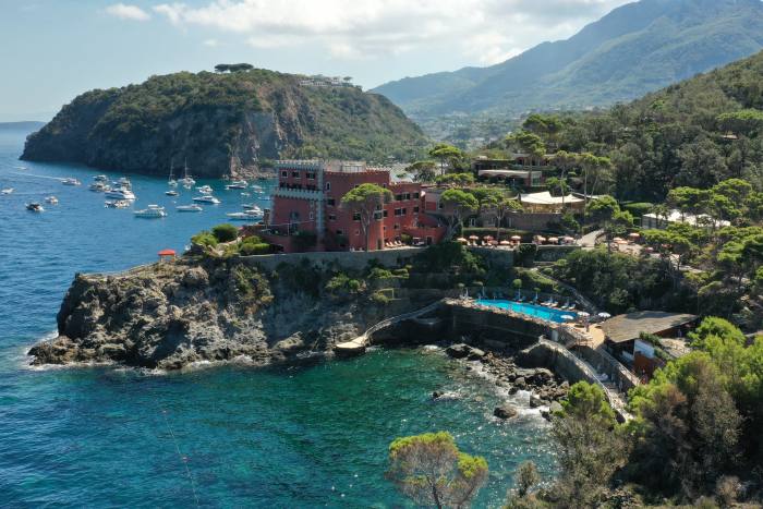 Mezzatorre Hotel overlooking its private bay on Ischia