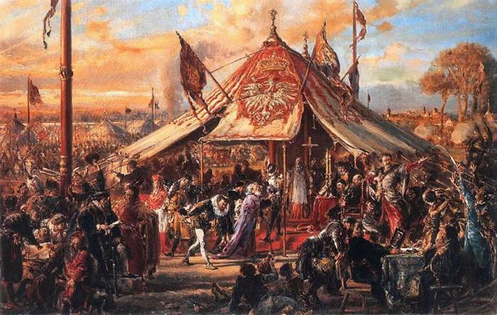 ‘The Republic at the Zenith of Its Power. Golden Liberty. The Royal Election of 1573’ by Jan Matejko, which portrays a unique Polish-Lithuanian political system