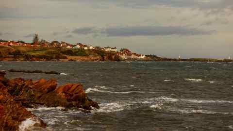 A view of the East Neuk shoreline from St Monans to Pittenweem