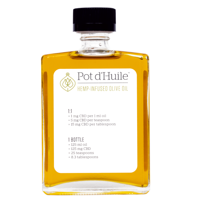 Pot d’Huile hemp-infused olive oil, $36 for 125ml