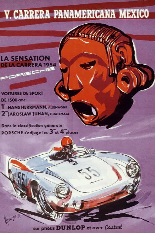 A poster for the Carrera Panamericana race of 1954