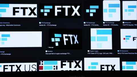 The FTX logo appears on a trading screen