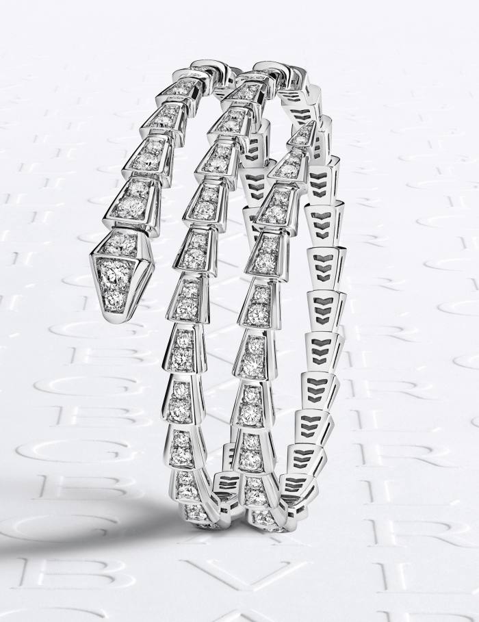 Bulgari white-gold and diamond Serpenti Viper bracelet, £46,300