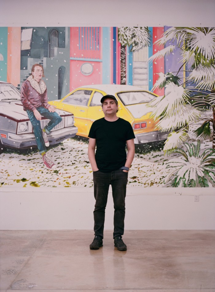 Bas in front of his painting Miami, FL, January 19, 1977 8:45 AM