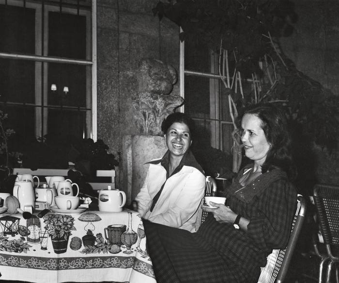 Guests have tea at the Palmyra in 1973