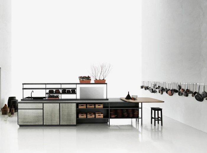 Boffi Salinas mixed metal, wood and stone kitchen, from £36,000