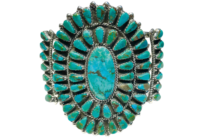 Jessie Western silver and turquoise Navajo cluster bracelet, £1,600