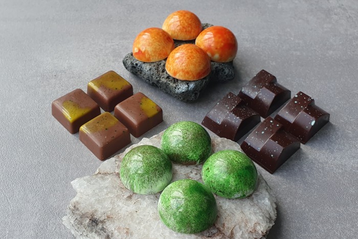 “Penang” pandan and coconut chocolate by Fifth Dimension Chocolates