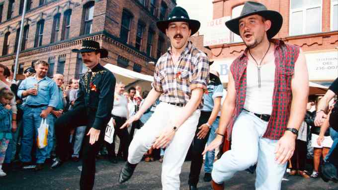Line dancing at Manchester Pride in August 1995