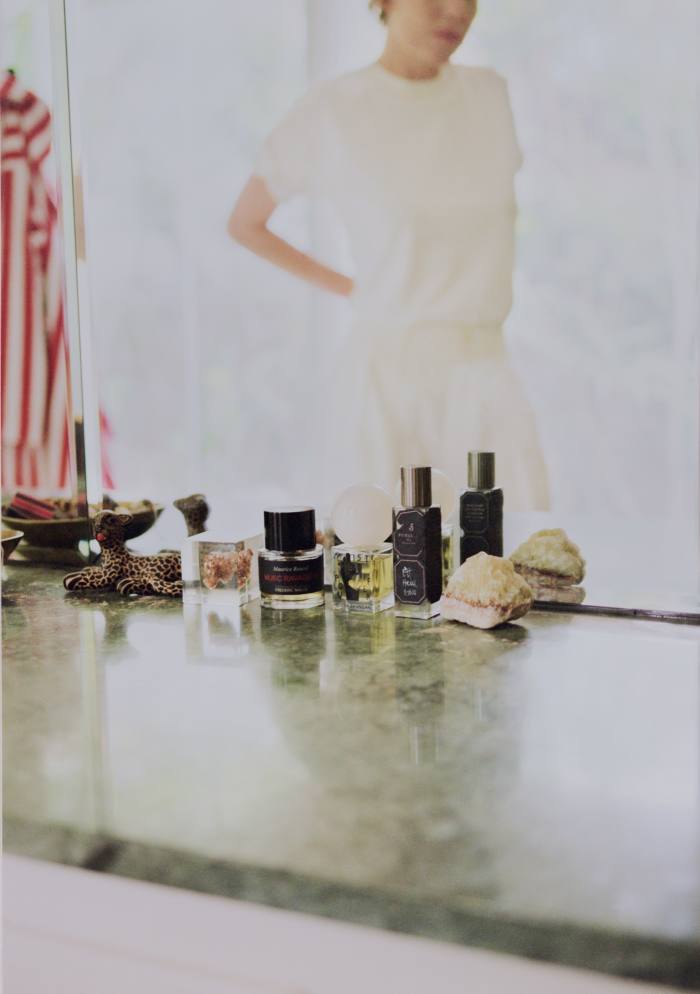 Li’s collection of perfume – she likes musky fragrances