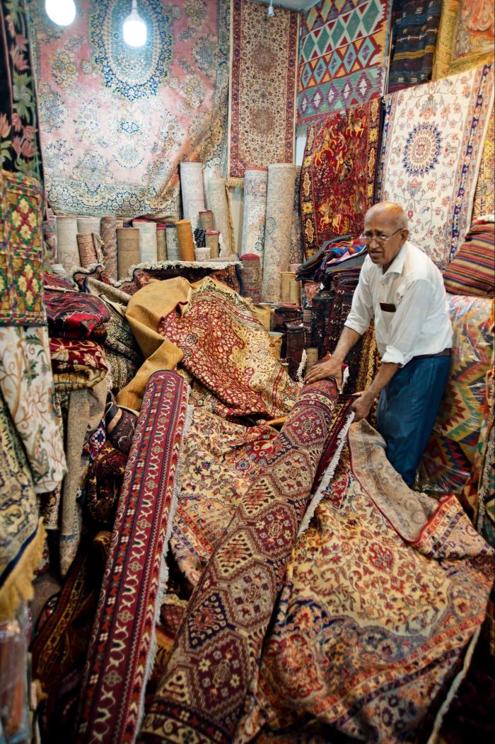 A carpet vendor at Zainab Market