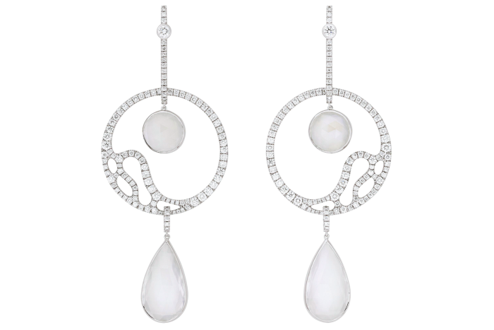 Boodles moonstone, diamond and white-gold Seascape earrings, £16,000