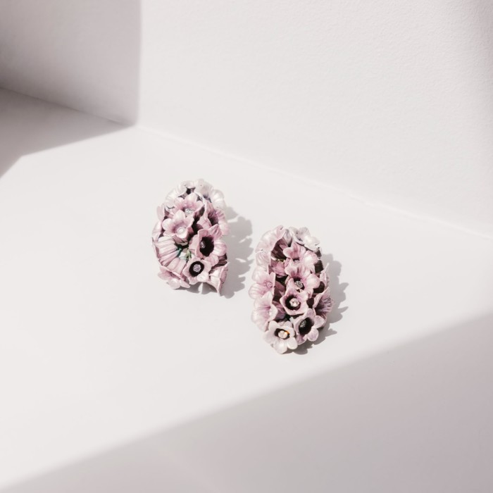 Hemmerle white- gold, aluminium and pink- and grey-diamond earrings, POA