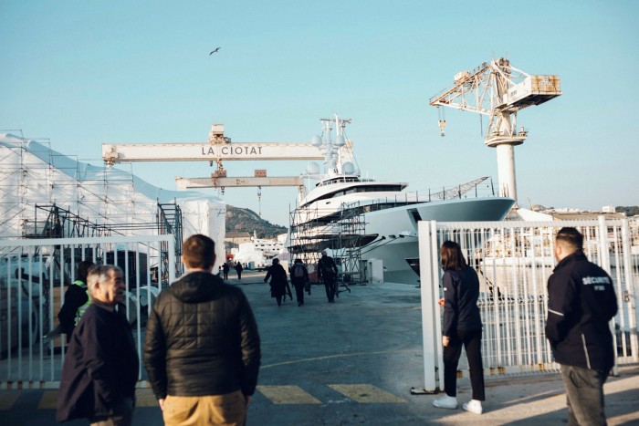 The yacht Amore Vero after being impounded by French authorities in La Ciotat, France.