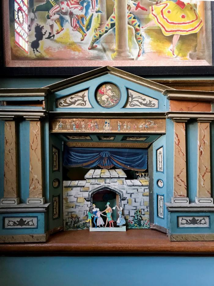 A handmade 1930s theatre for sale at Benjamin Pollock’s Toyshop
