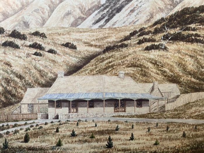 An 1857 drawing of the original weatherboard homestead