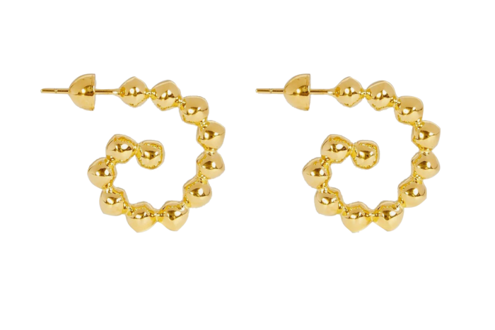 18ct Siam gold Escargot earrings