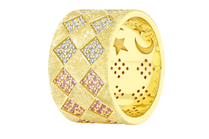 Future Fortune gold, diamond and sapphire Space Bound ring, $7,200
