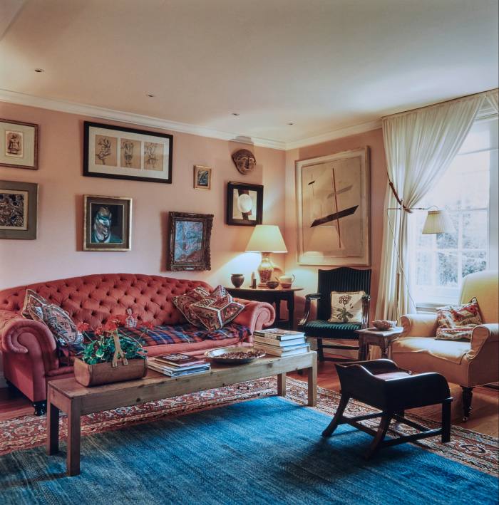 The author’s living room, showing his art collection