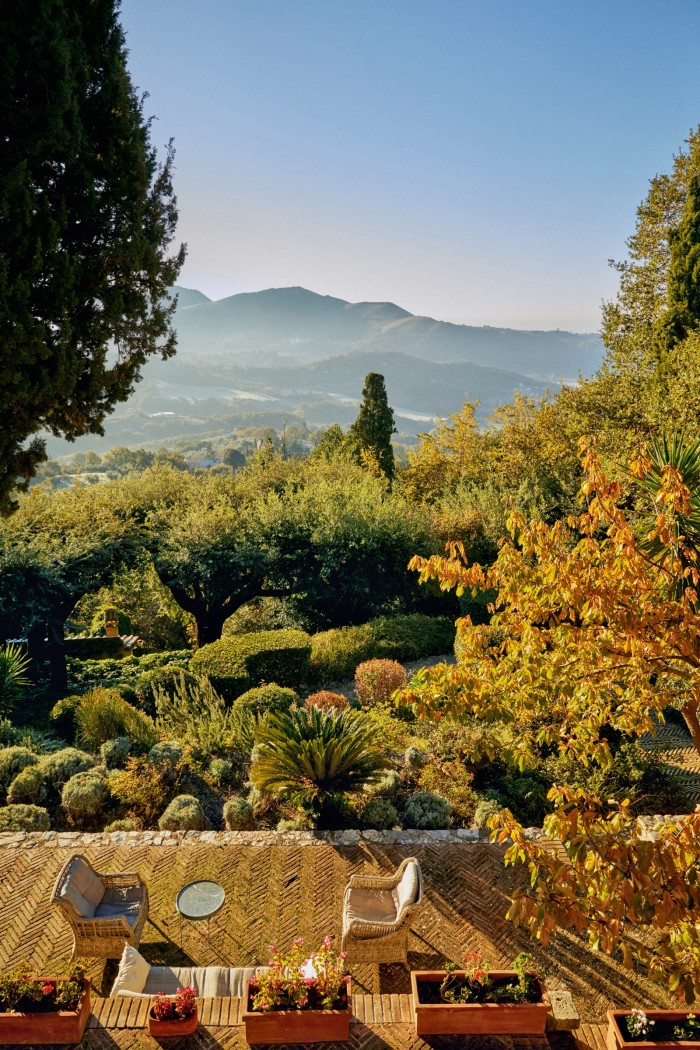 The view of the hills from Castel San Pietro, Cornelia Lauf’s home in Sabina, Italy