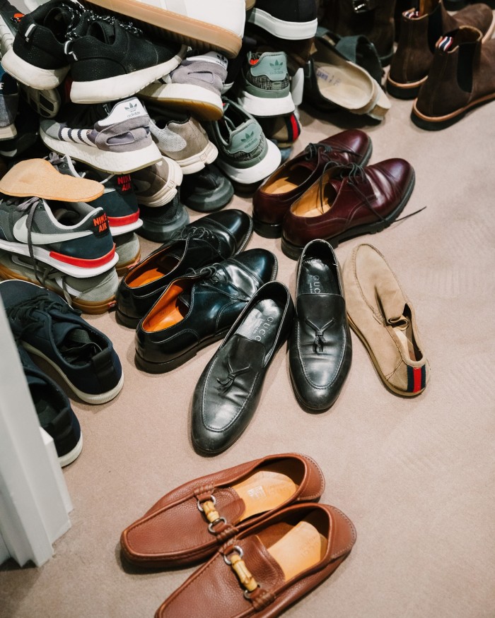 Part of his shoe collection