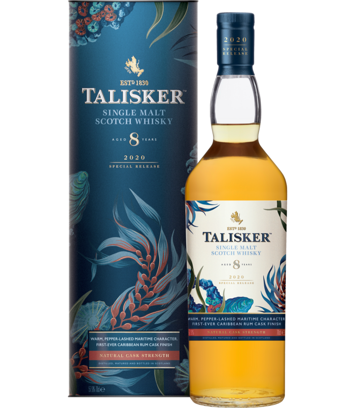 Talisker’s 8-Year-Old Single Malt (Special Release 2020) is matured in Caribbean rum casks