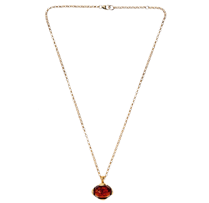 Alighieri gold-plated-bronze and garnet The Burning Desire necklace, £395