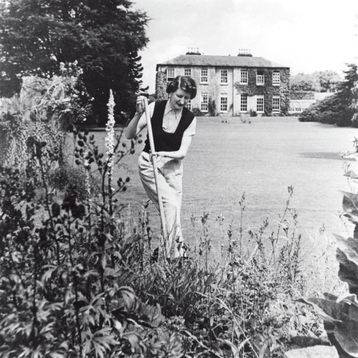 Molly Keane in her garden at Belleville, County Waterford, in 1939