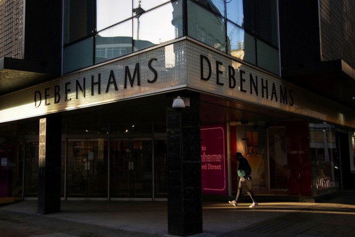 Closed Debenhams store on Oxford Street in London, England on January 25 2021