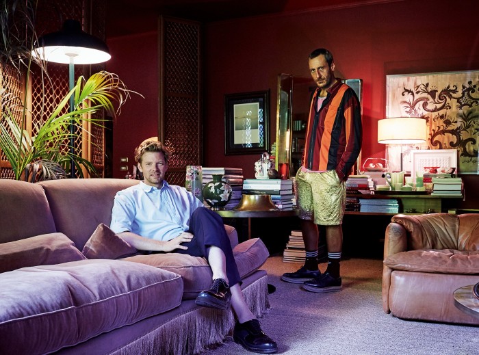 DimoreStudio’s Britt Moran (left) and Emiliano Salci at home in Milan