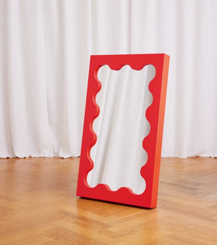 Gustaf Westman wood Curvy Mirror Mini in red, POA