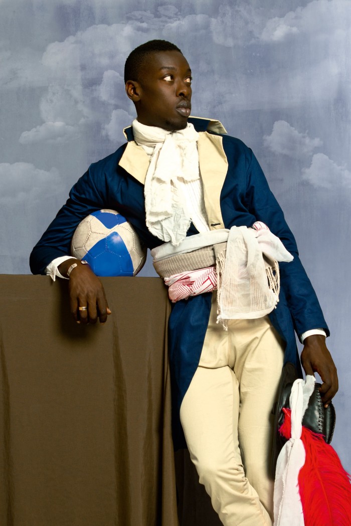 Omar Victor Diop casts himself as Jean-Baptiste Belley, the first black deputy of the French government