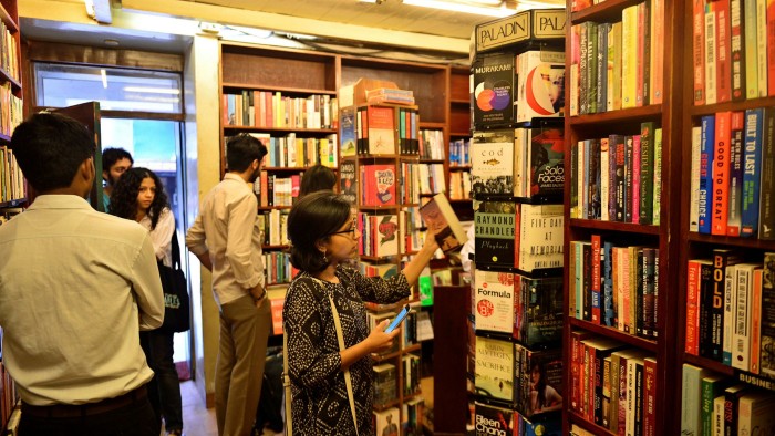 A bookstore in India, where the bestselling writers are from higher castes or publish in English
