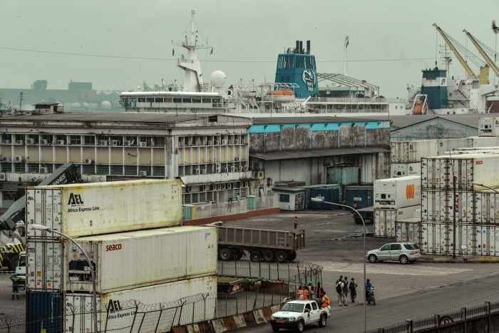 The port of Douala in Cameroon, through which  Prigozhin companies have shipped large quantities of industrial materials and equipment, despite the international sanctions against him