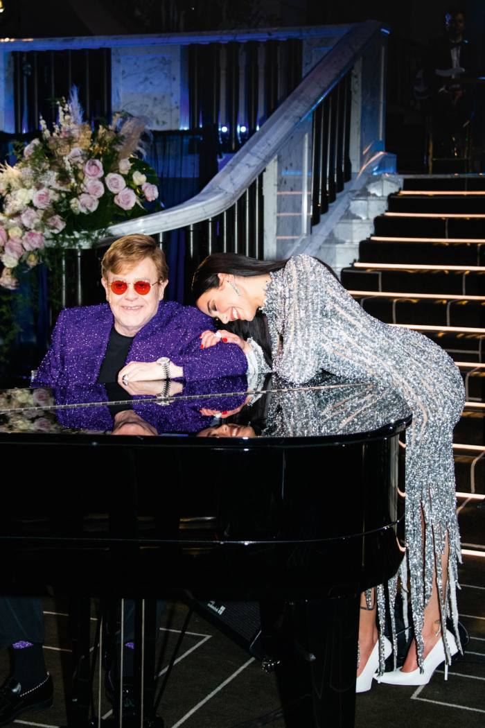 Lipa with Elton John at his Aids Foundation’s Oscars pre-party in 2021