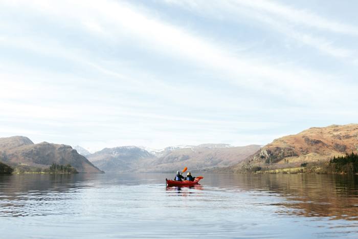 Canoeing on Ullswater from the Another Place hotel