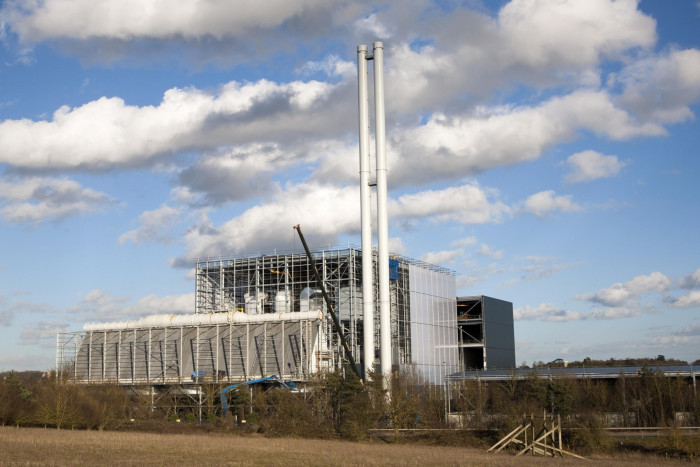 An energy-from-waste incinerator power station under construction at Great Blakenham, Suffolk