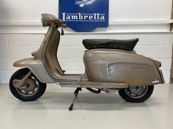 A 1965 Lambretta Golden Special 150, ripe for restoration and for sale from vintagescooters.co.uk at £7,000