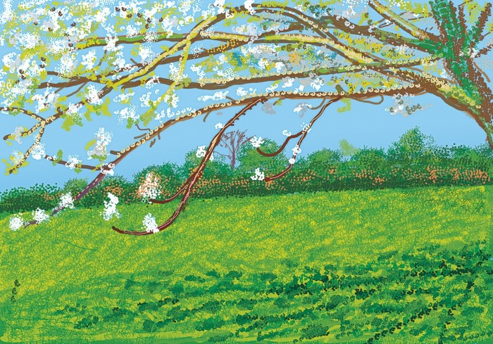 David Hockney “No. 187” 11th April 2020 iPad painting 