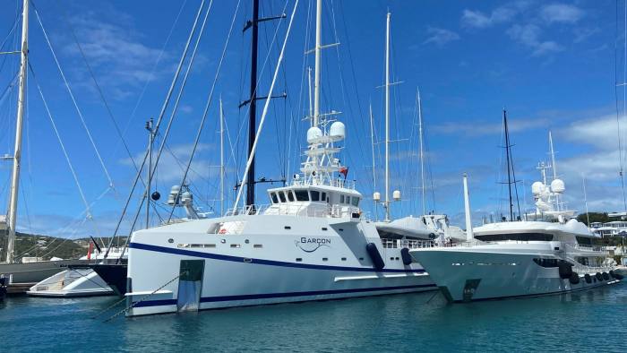 Garçon and Halo, superyachts linked to Roman Abramovich, moored in Antigua
