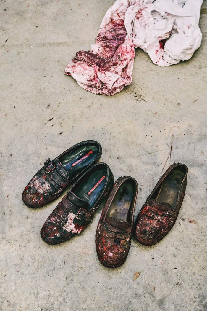 Kapoor’s own paint-spattered shoes