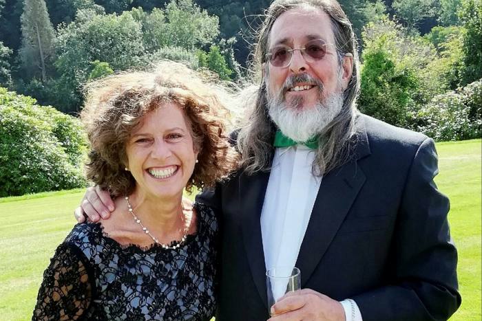 Neil and Susannah Kraft. Ms Kraft says her husband’s funeral felt ‘one removed — we weren’t there’