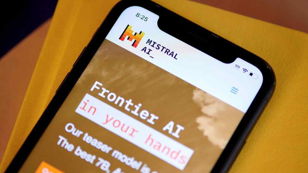 The Mistral website viewed on a smartphone