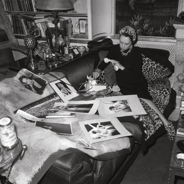 Elsa Schiaparelli at home in Paris in 1960